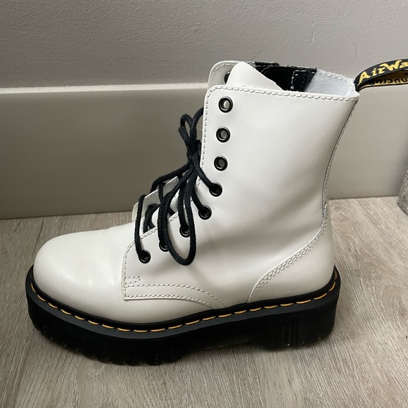 White Doc Martens Platform Jadon Boots - Picture 5 of 7